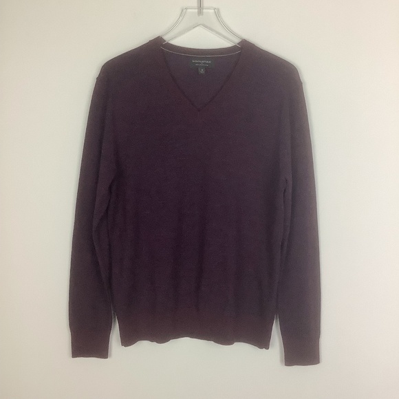 Banana Republic Men's Merino Wool V Neck Sweater M - Picture 7 of 15